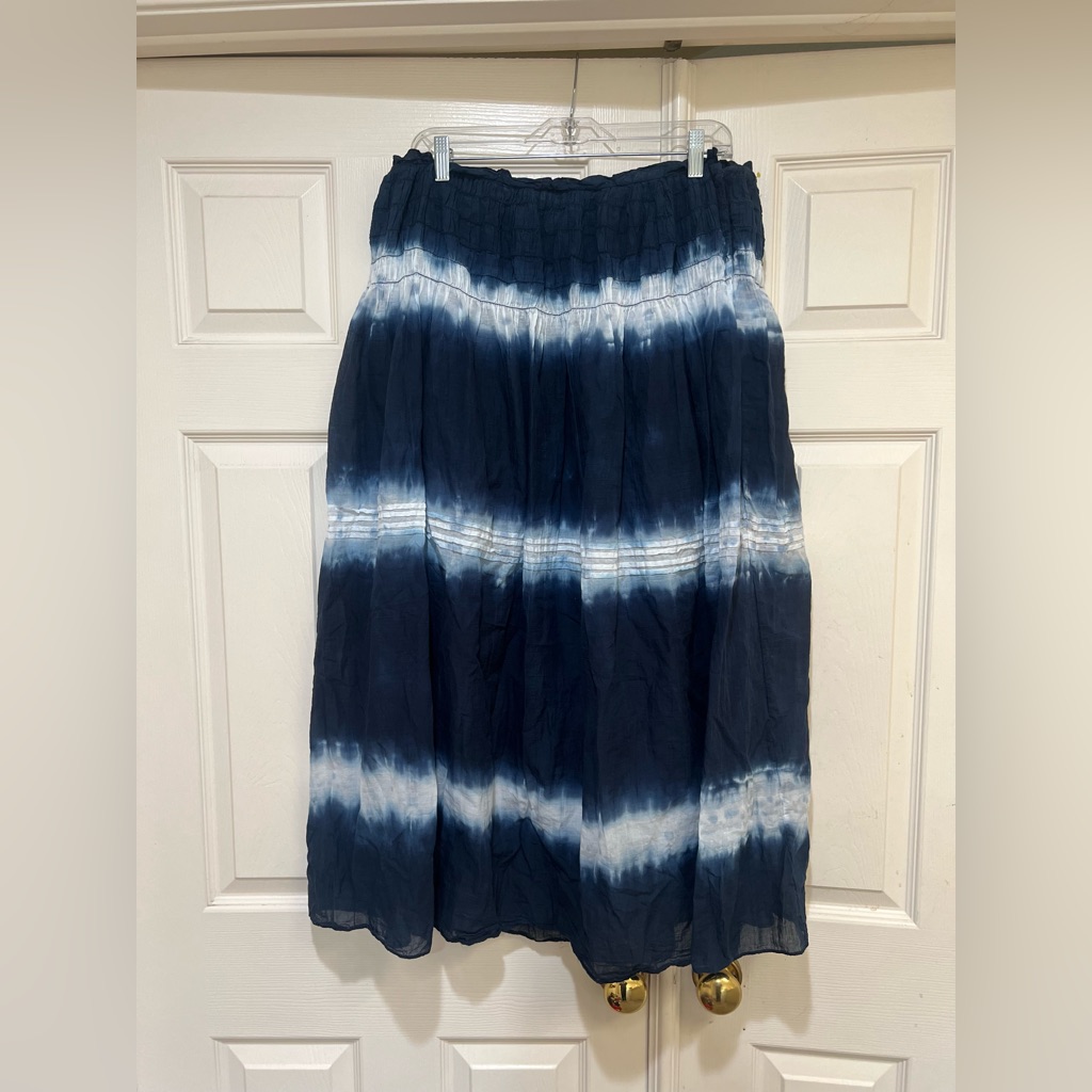 Johnny Was Amanda Bond Charlotte Tie Dye Maxi Skirt Bohemian Hippie Coastal Sz L